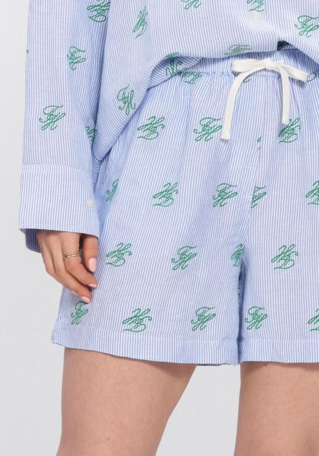 Tommy Hilfiger relaxed fit short met gestikt logo van linnenmix - Foto 4