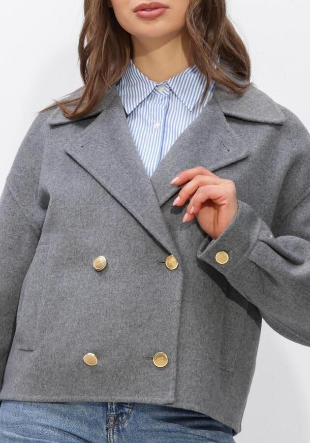 TOMMY HILFIGER Dames Jassen Df Wool Gold Button Peacoat Grijs - Foto 4
