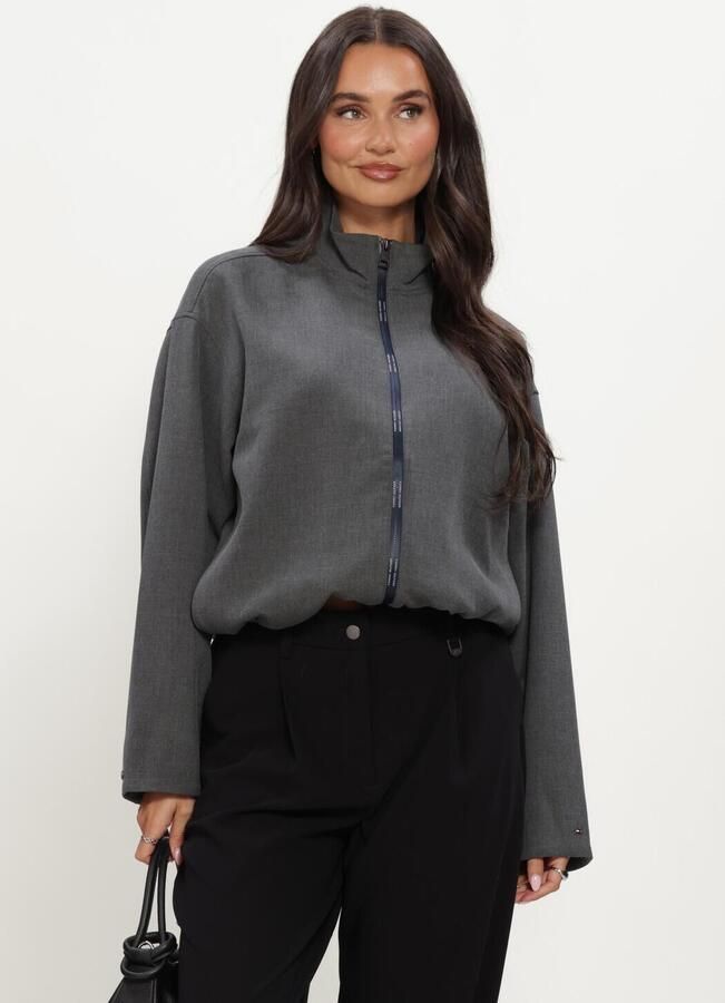Tommy Hilfiger gemêleerd bomberjack met borduursels grijs
