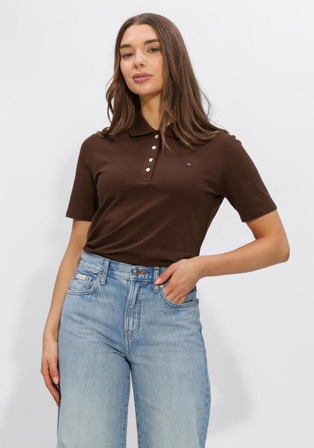 TOMMY HILFIGER Dames Tops & T-shirts 1985 Reg Pique Polo Bruin