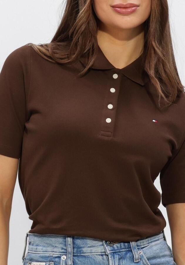 TOMMY HILFIGER Dames Tops & T-shirts 1985 Reg Pique Polo Bruin - Foto 4