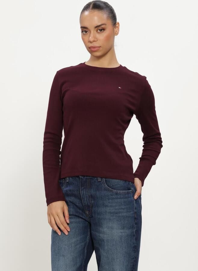 TOMMY HILFIGER Dames Tops & T-shirts Cody Slim C-nk L s T-shirt Bordeaux