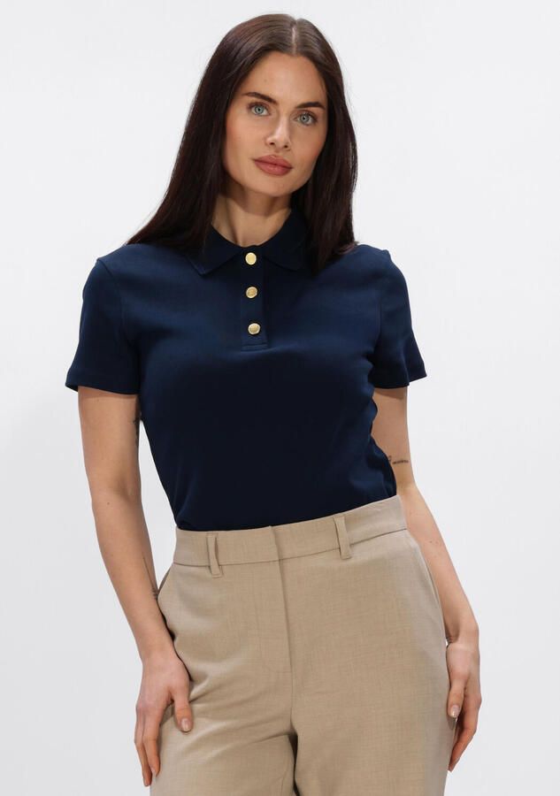 TOMMY HILFIGER Dames Tops & T-shirts Gold Button Slim Donkerblauw