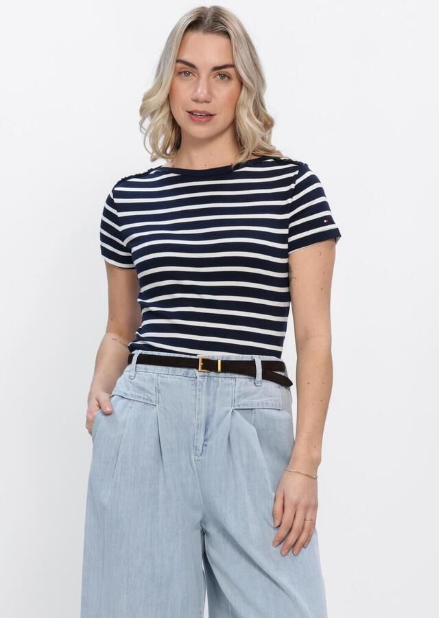 TOMMY HILFIGER Dames Tops & T-shirts Gold Button Slim Ss Tee Multi
