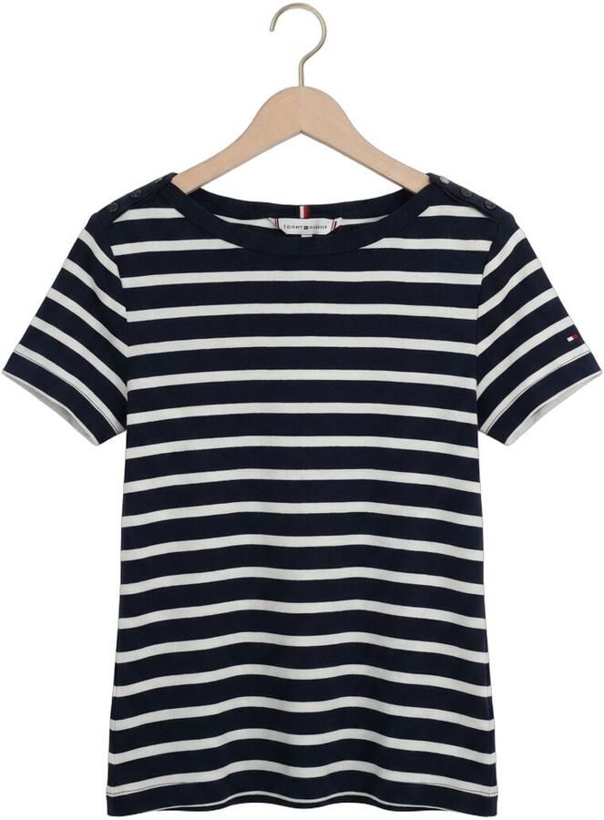 TOMMY HILFIGER Dames Tops & T-shirts Gold Button Slim Ss Tee Multi - Foto 2