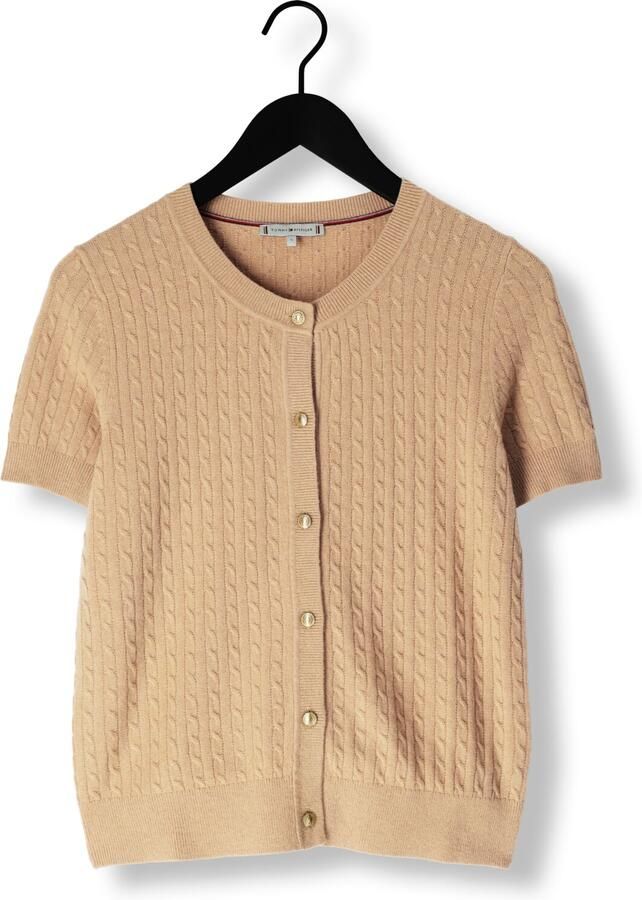 TOMMY HILFIGER Dames Tops & T-shirts Mini Cable C-nk Cardi Ss Bruin