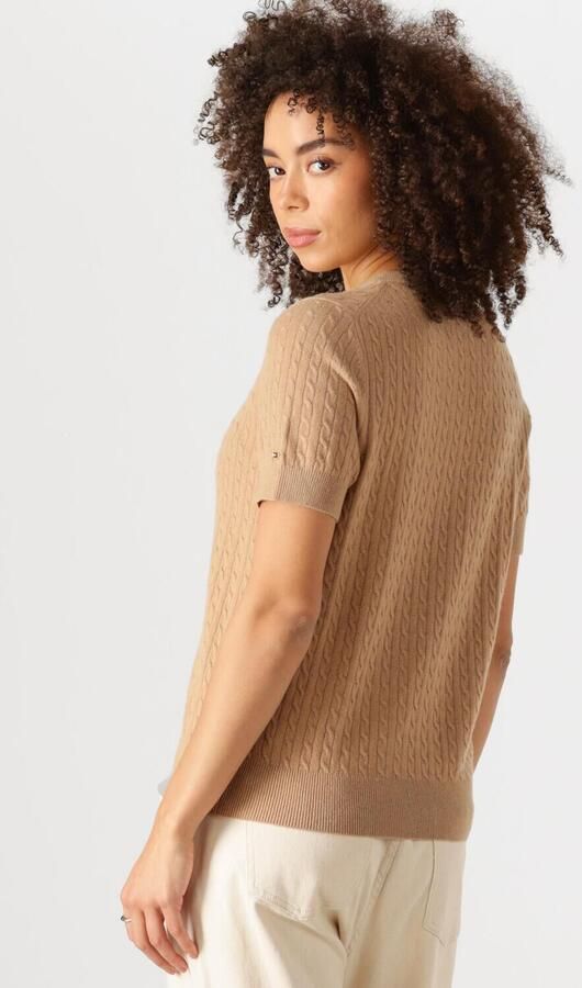 TOMMY HILFIGER Dames Tops & T-shirts Mini Cable C-nk Cardi Ss Bruin - Foto 3