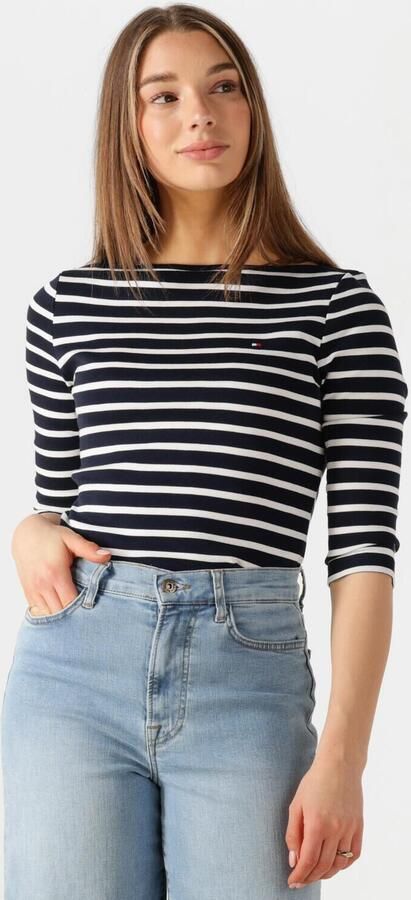 Tommy Hilfiger Shirt met 3 4 mouwen NEW CODY SLIM BOAT-NK 3 4SLV met boothals en strepen - Foto 4