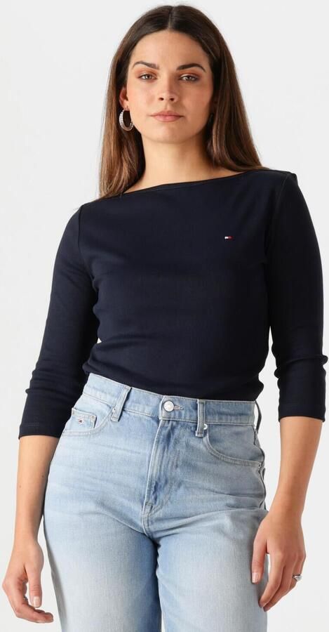 Tommy Hilfiger Shirt met 3 4 mouwen NEW CODY SLIM BOAT-NK 3 4SLV met boothals en strepen - Foto 4