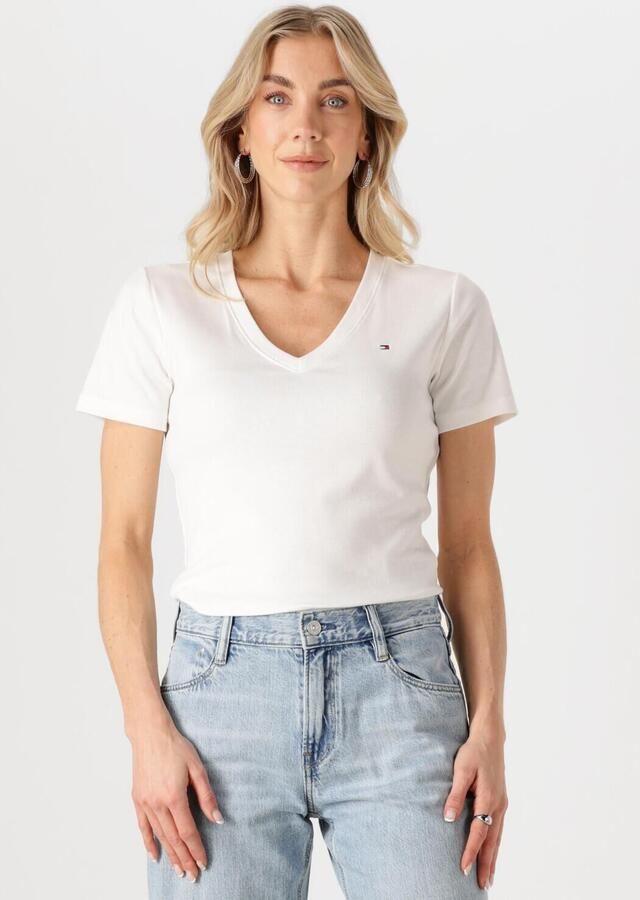 Tommy Hilfiger T-shirt SLIM CODY V-NK SS met V-hals en strepen gestreept casual slim fit katoen v-hals - Foto 4