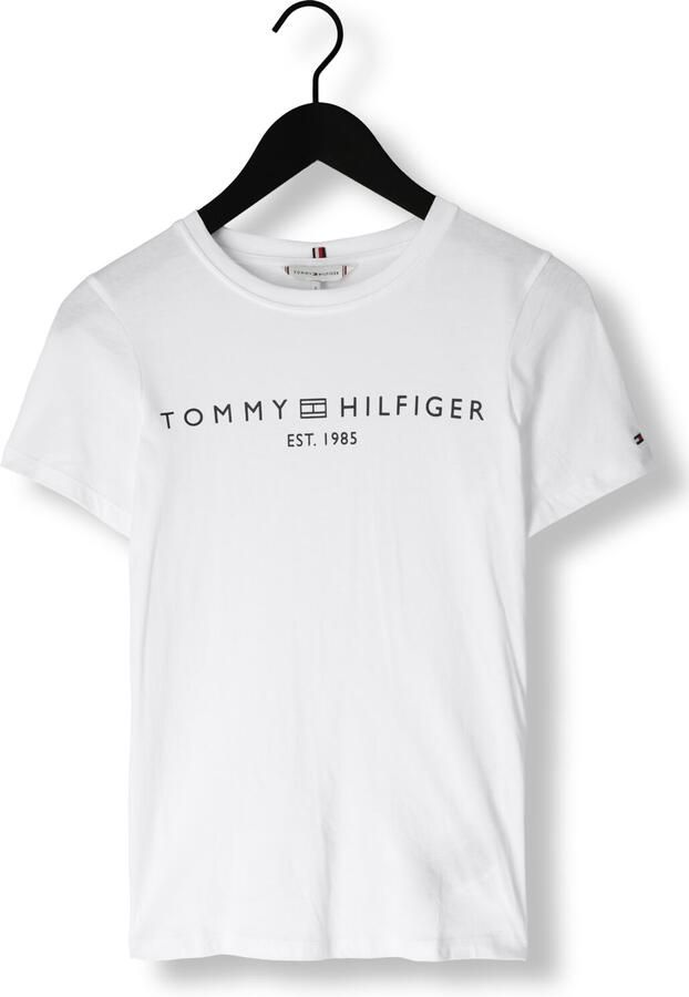 Tommy Hilfiger Shirt met korte mouwen REG CORP LOGO C-NK met logo en borduursel gemêleerd casual regular fit katoen ronde hals - Foto 3