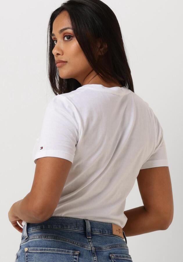 Tommy Hilfiger Shirt met korte mouwen REG CORP LOGO C-NK met logo en borduursel gemêleerd casual regular fit katoen ronde hals