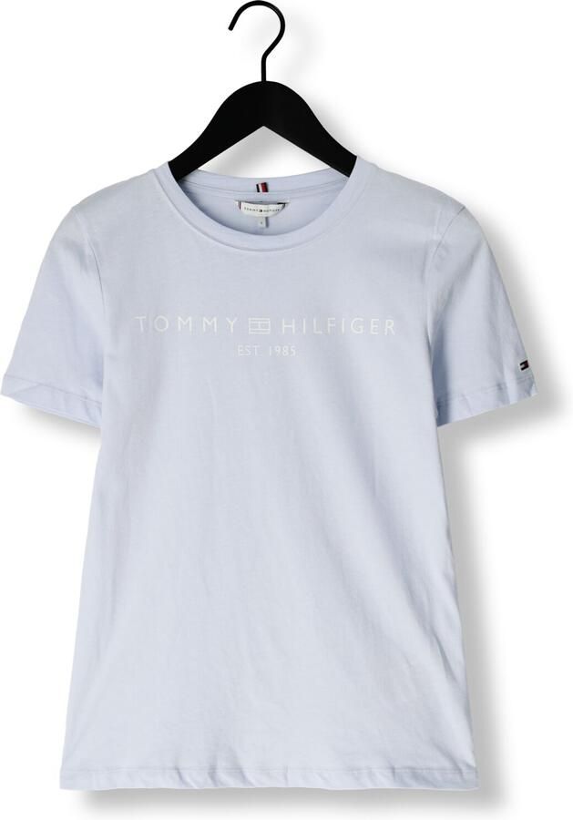 Tommy Hilfiger Shirt met korte mouwen REG CORP LOGO C-NK met logo en borduursel gemêleerd casual regular fit katoen ronde hals - Foto 3