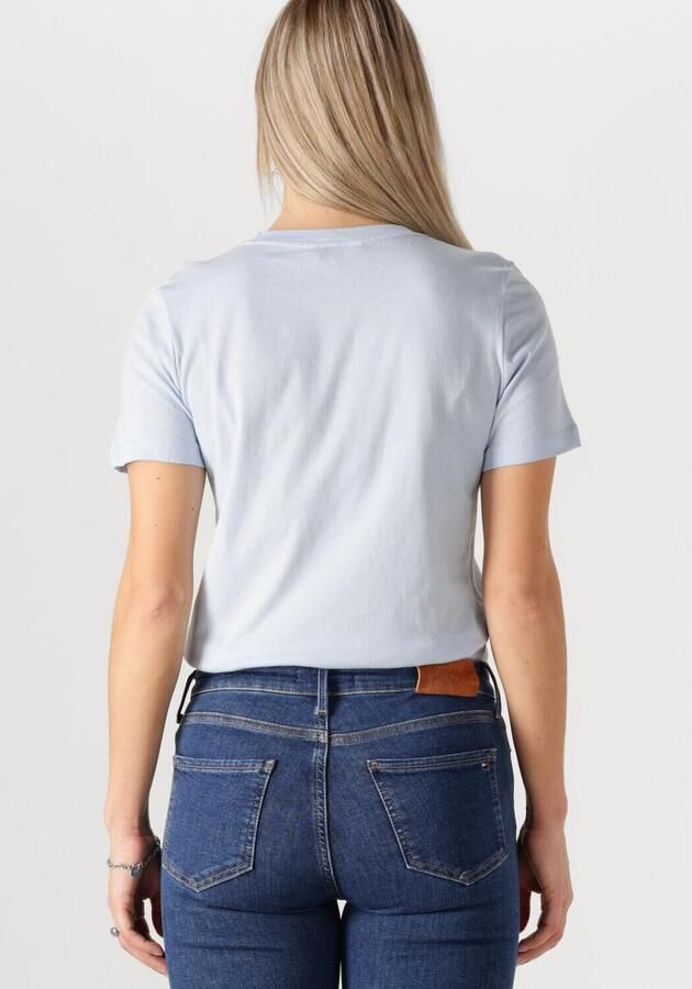 Tommy Hilfiger Shirt met korte mouwen REG CORP LOGO C-NK met logo en borduursel gemêleerd casual regular fit katoen ronde hals