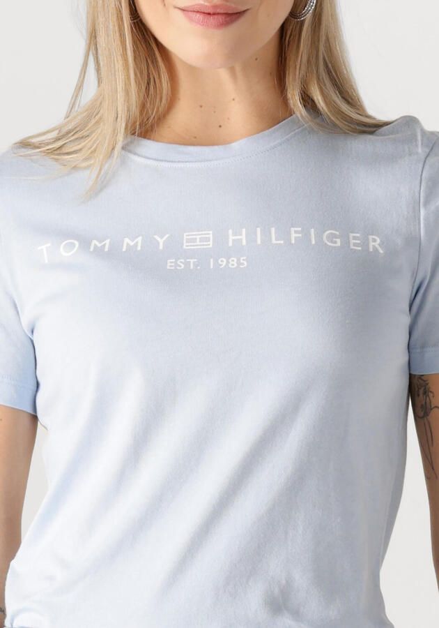 Tommy Hilfiger Shirt met korte mouwen REG CORP LOGO C-NK met logo en borduursel gemêleerd casual regular fit katoen ronde hals - Foto 2