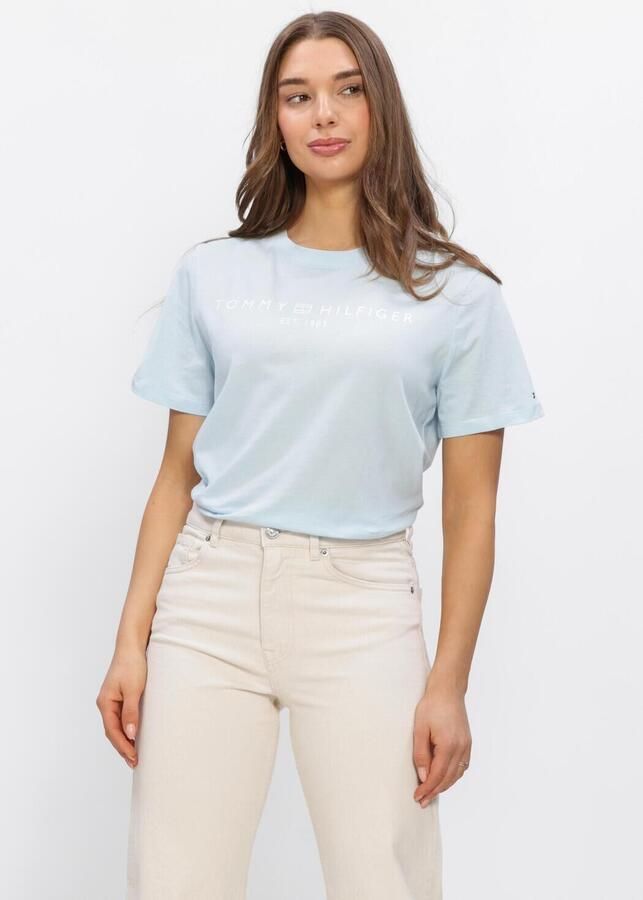 TOMMY HILFIGER Dames Tops & T-shirts Reg Corp Logo Lichtblauw