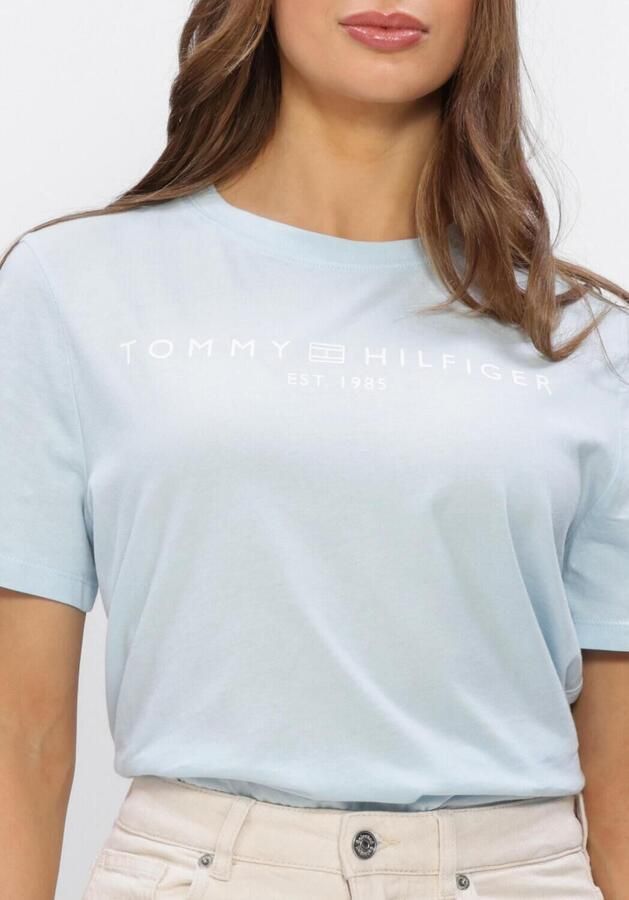TOMMY HILFIGER Dames Tops & T-shirts Reg Corp Logo Lichtblauw - Foto 4
