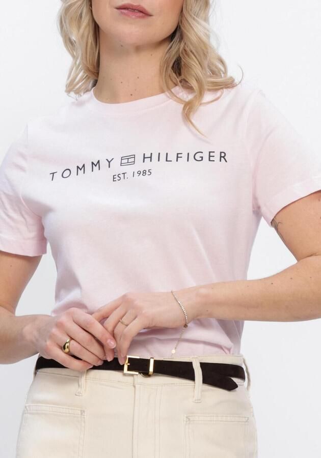 TOMMY HILFIGER Dames Tops & T-shirts Reg Corp Logo Lichtroze - Foto 4
