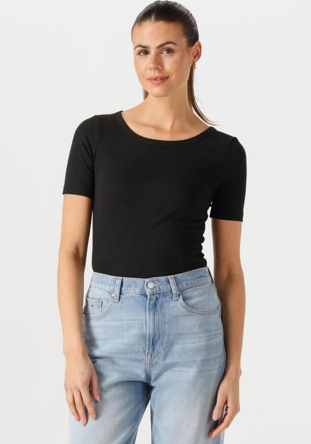 Tommy Hilfiger Shirt met ronde hals SLIM 5X2 RIB O-NK SS met discreet geborduurd logo - Foto 4