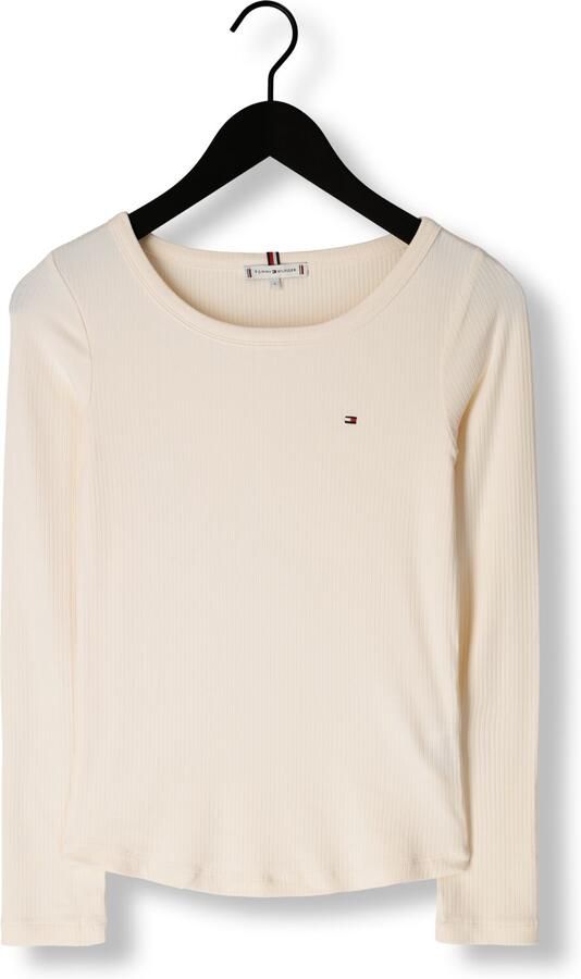 TOMMY HILFIGER Dames Tops & T-shirts Slim 5x2 Rib O-nk Ls Beige - Foto 3