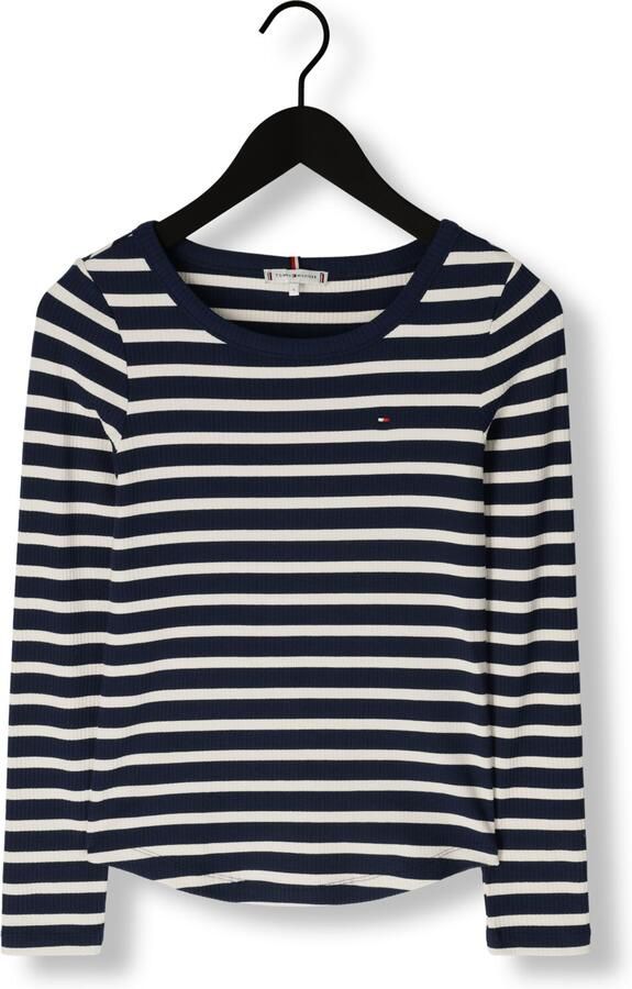 TOMMY HILFIGER Dames Tops & T-shirts Slim 5x2 Rib O-nk Ls Blauw - Foto 2