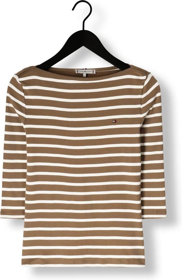 TOMMY HILFIGER Dames Tops & T-shirts Slim Cody Boat-nk 3 4slv Khaki - Foto 4