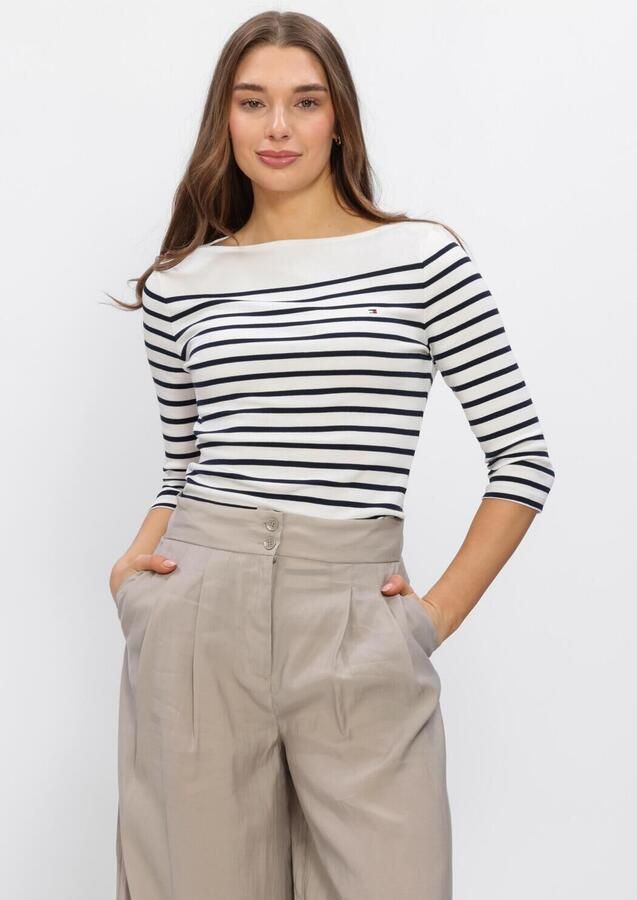 TOMMY HILFIGER Dames Tops & T-shirts Slim Cody Boat-nk 3 4slv Wit