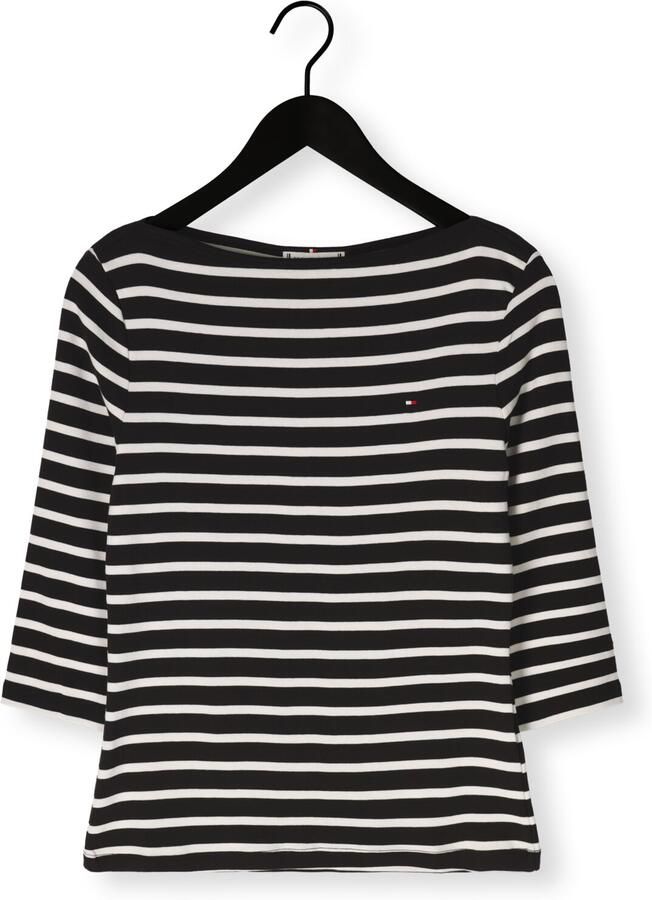 TOMMY HILFIGER Dames Tops & T-shirts Slim Cody Boat-nk 3 4slv Zwart - Foto 2