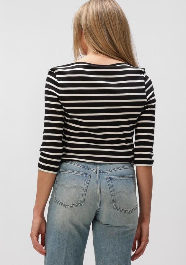 TOMMY HILFIGER Dames Tops & T-shirts Slim Cody Boat-nk 3 4slv Zwart - Foto 3