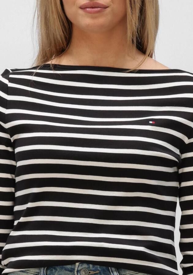 TOMMY HILFIGER Dames Tops & T-shirts Slim Cody Boat-nk 3 4slv Zwart - Foto 4