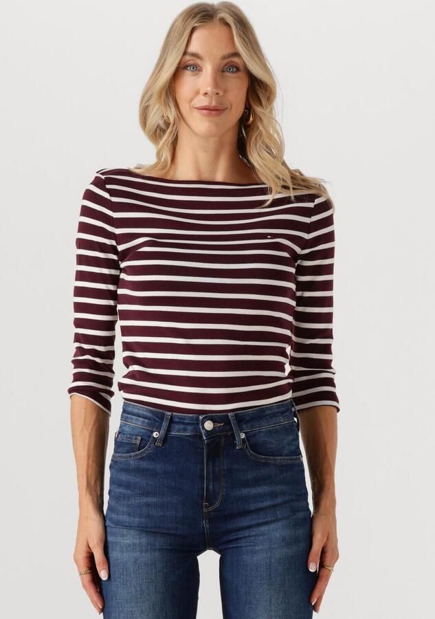 Tommy Hilfiger Shirt met 3 4 mouwen NEW CODY SLIM BOAT-NK 3 4SLV met boothals en strepen - Foto 4