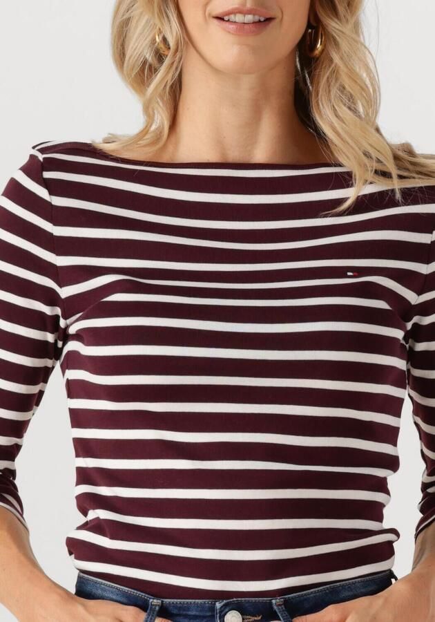 Tommy Hilfiger Shirt met 3 4 mouwen NEW CODY SLIM BOAT-NK 3 4SLV met boothals en strepen