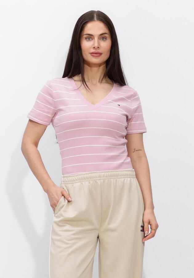 TOMMY HILFIGER Dames Tops & T-shirts Slim Cody V-nk Roze