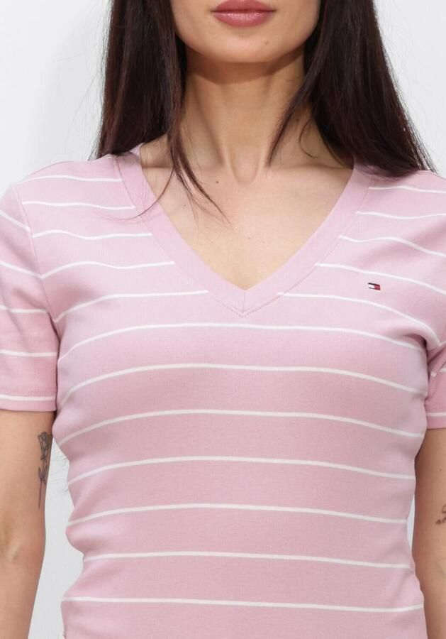 TOMMY HILFIGER Dames Tops & T-shirts Slim Cody V-nk Roze - Foto 3