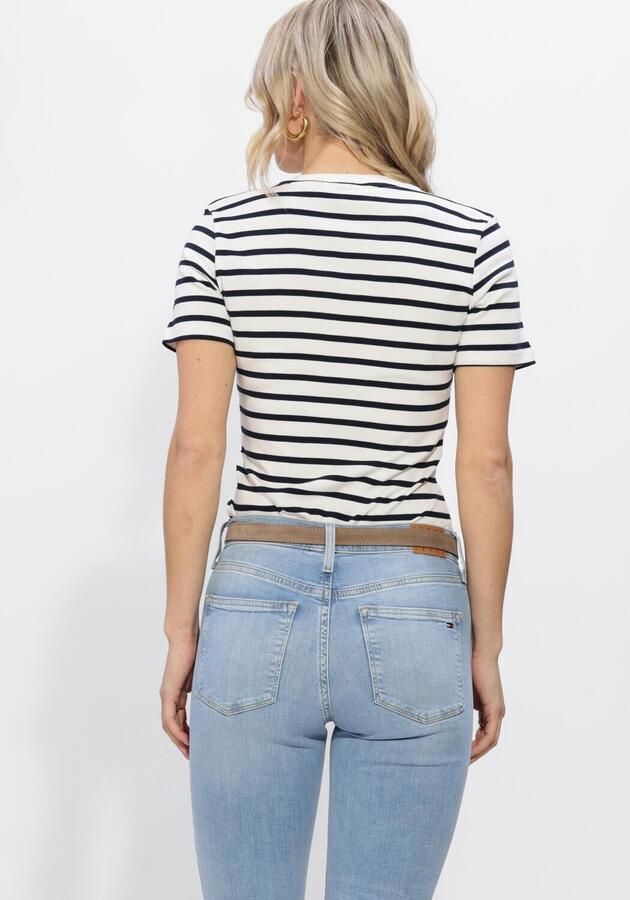 TOMMY HILFIGER Dames Tops & T-shirts Slim Cody V-nk Wit - Foto 3