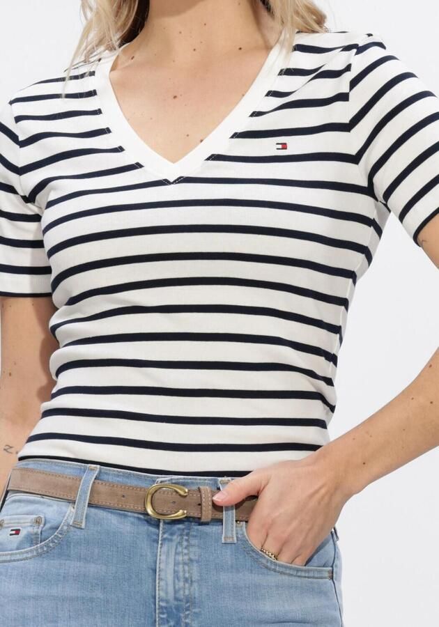TOMMY HILFIGER Dames Tops & T-shirts Slim Cody V-nk Wit - Foto 4