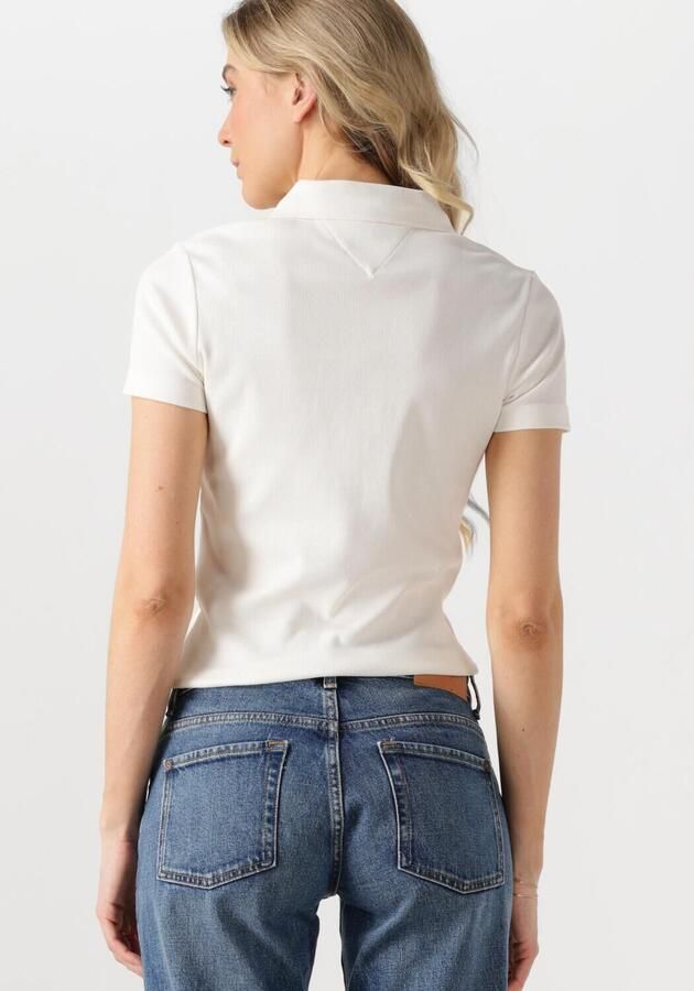 TOMMY HILFIGER Dames Tops & T-shirts Slim Gold Button Polo Ss Wit - Foto 2