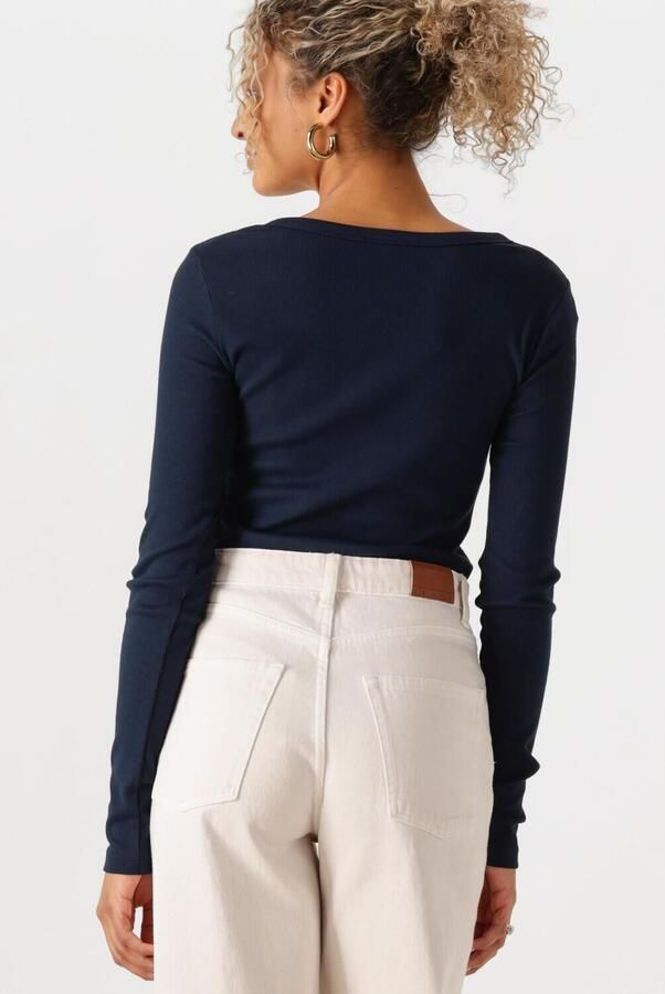 Tommy Hilfiger Shirt met lange mouwen SLIM HENLEY GB SCOOP-NK LS met ribstructuur met metalen label - Foto 2