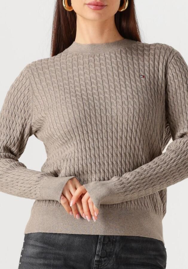 TOMMY HILFIGER Dames Truien & Vesten Co Cable Fine Gg C-nk Ls Swt Beige