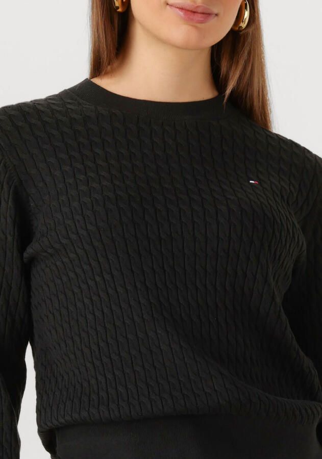 TOMMY HILFIGER Dames Truien & Vesten Co Cable Fine Gg C-nk Ls Swt Zwart