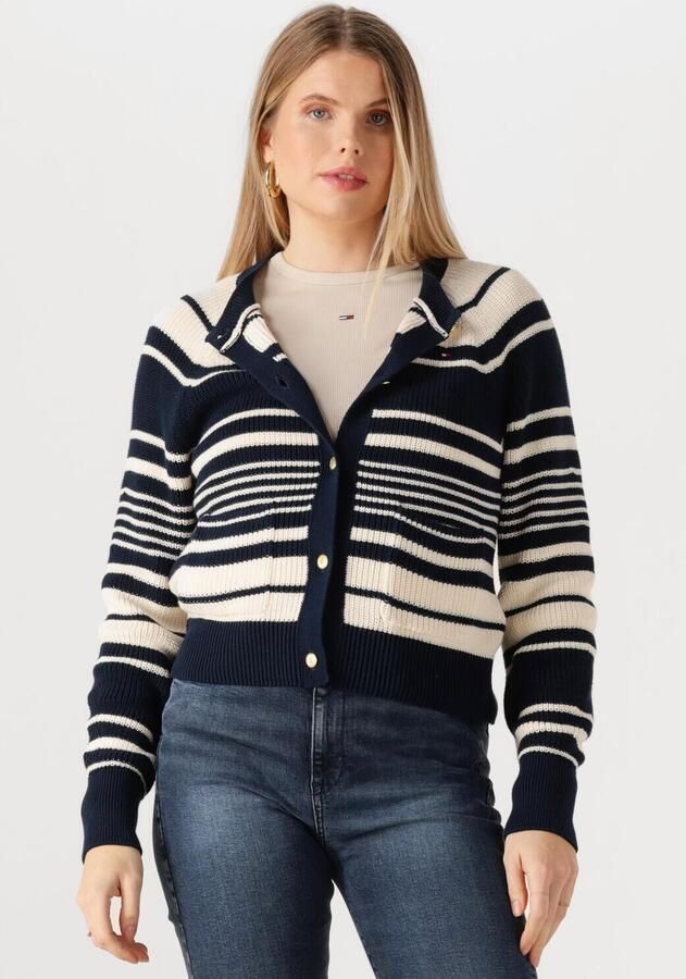 TOMMY HILFIGER Dames Truien & Vesten Co Cardi Stitch C-nk Ls Cardi Creme