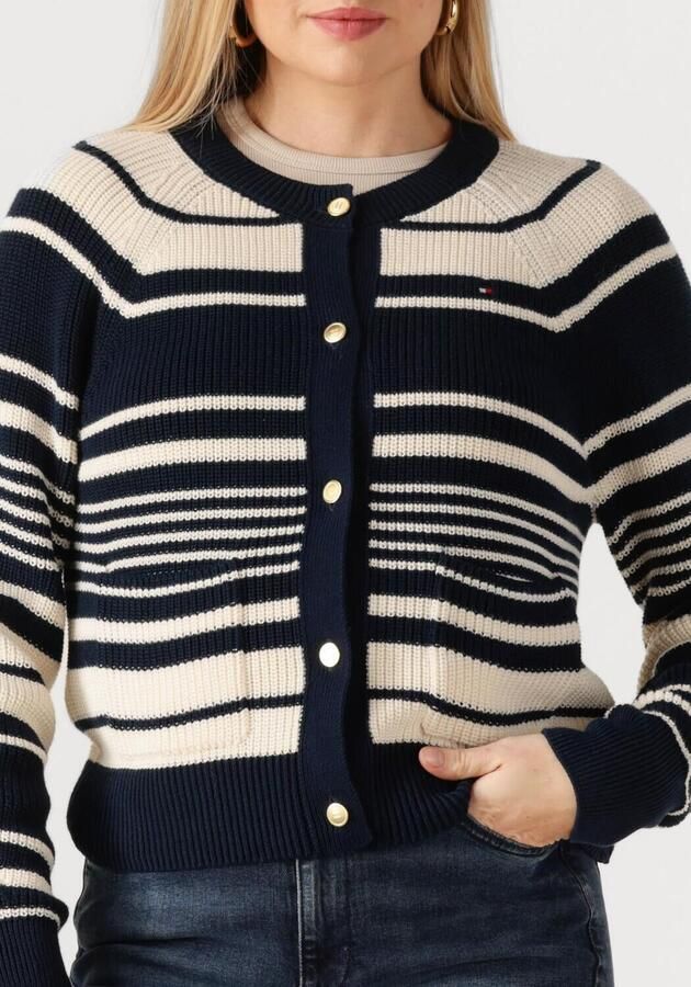TOMMY HILFIGER Dames Truien & Vesten Co Cardi Stitch C-nk Ls Cardi Creme - Foto 2