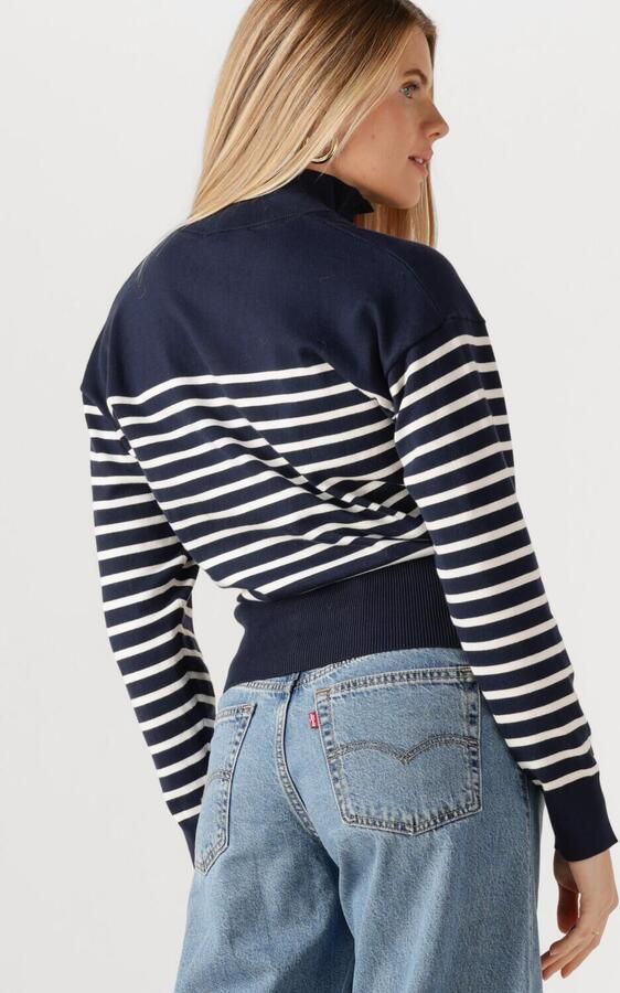 TOMMY HILFIGER Dames Truien & Vesten Co Jersey Gold Btn Mock-nk Swt Donkerblauw - Foto 3