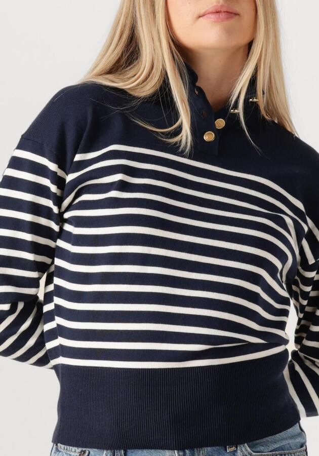 TOMMY HILFIGER Dames Truien & Vesten Co Jersey Gold Btn Mock-nk Swt Donkerblauw - Foto 2