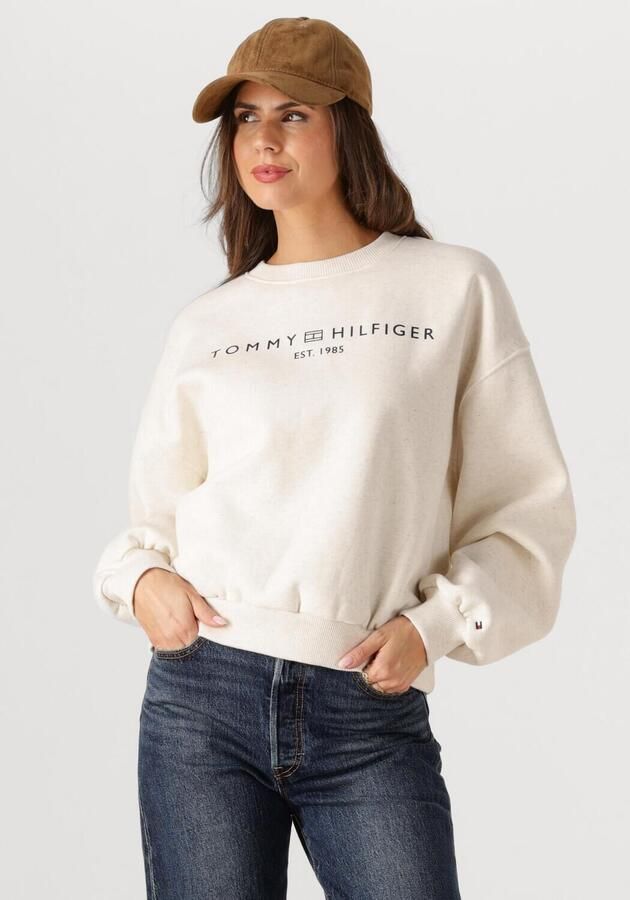 TOMMY HILFIGER Dames Truien & Vesten Corp Logo Mdrn Swtsrt Creme