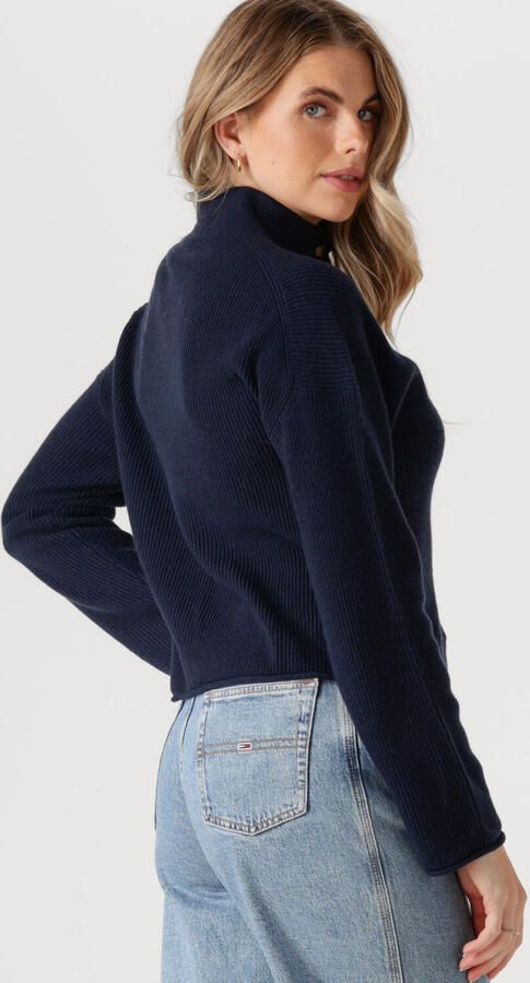 TOMMY HILFIGER Dames Truien & Vesten Gold Button Polo Ls Sweater Blauw - Foto 3