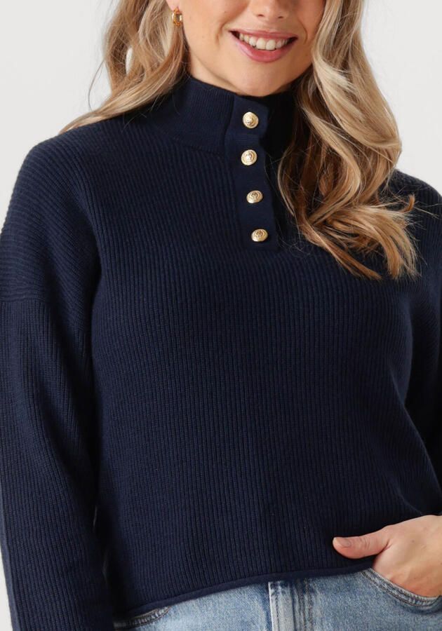 TOMMY HILFIGER Dames Truien & Vesten Gold Button Polo Ls Sweater Blauw - Foto 2