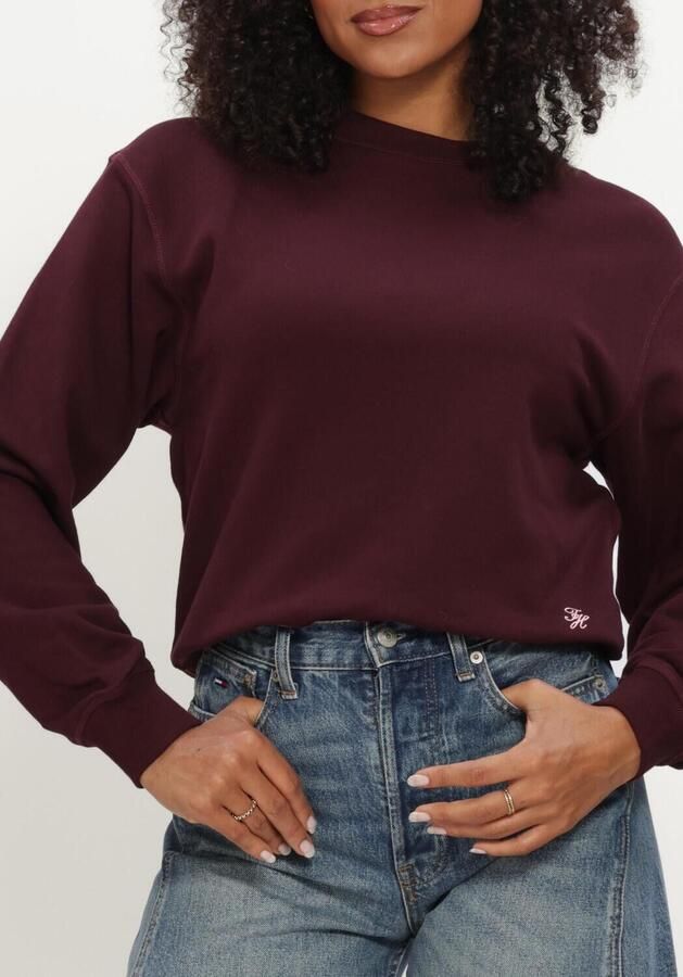 TOMMY HILFIGER Dames Truien & Vesten Script Terry Mdrn C-nk Swtshirt Bordeaux - Foto 4