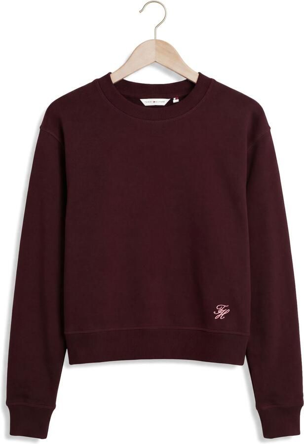 TOMMY HILFIGER Dames Truien & Vesten Script Terry Mdrn C-nk Swtshirt Bordeaux - Foto 4