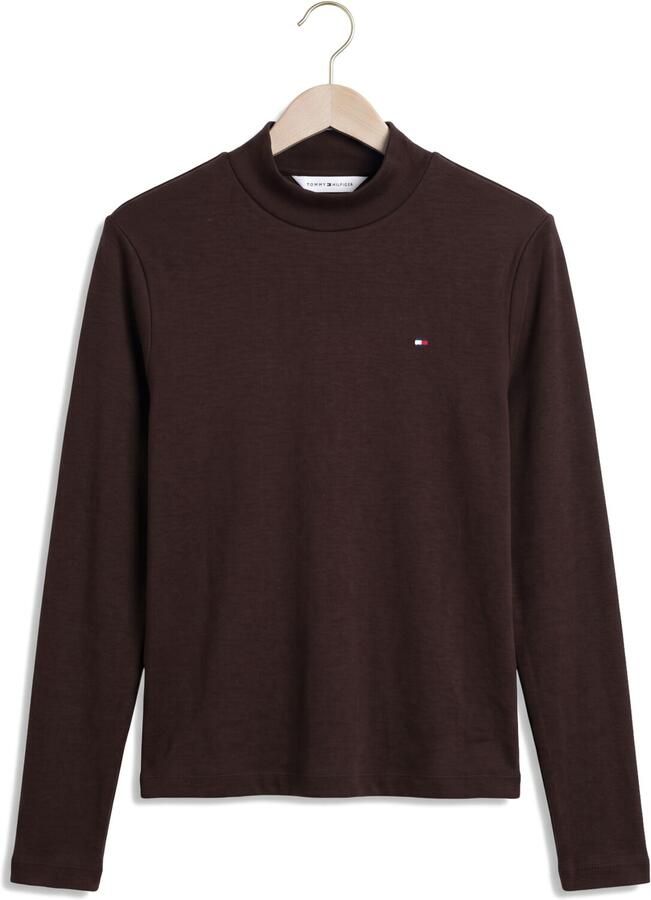 TOMMY HILFIGER Dames Truien & Vesten Slim Cody Mock-nk Ls Tee Bruin - Foto 2
